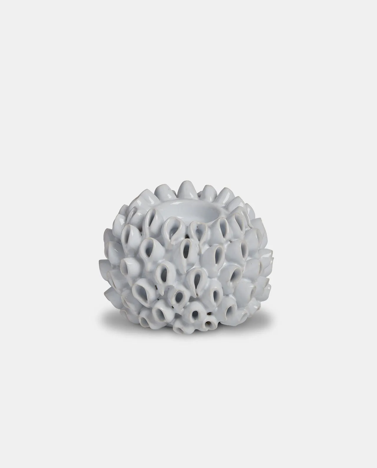 White Ceramic Coral Tea Light Holder