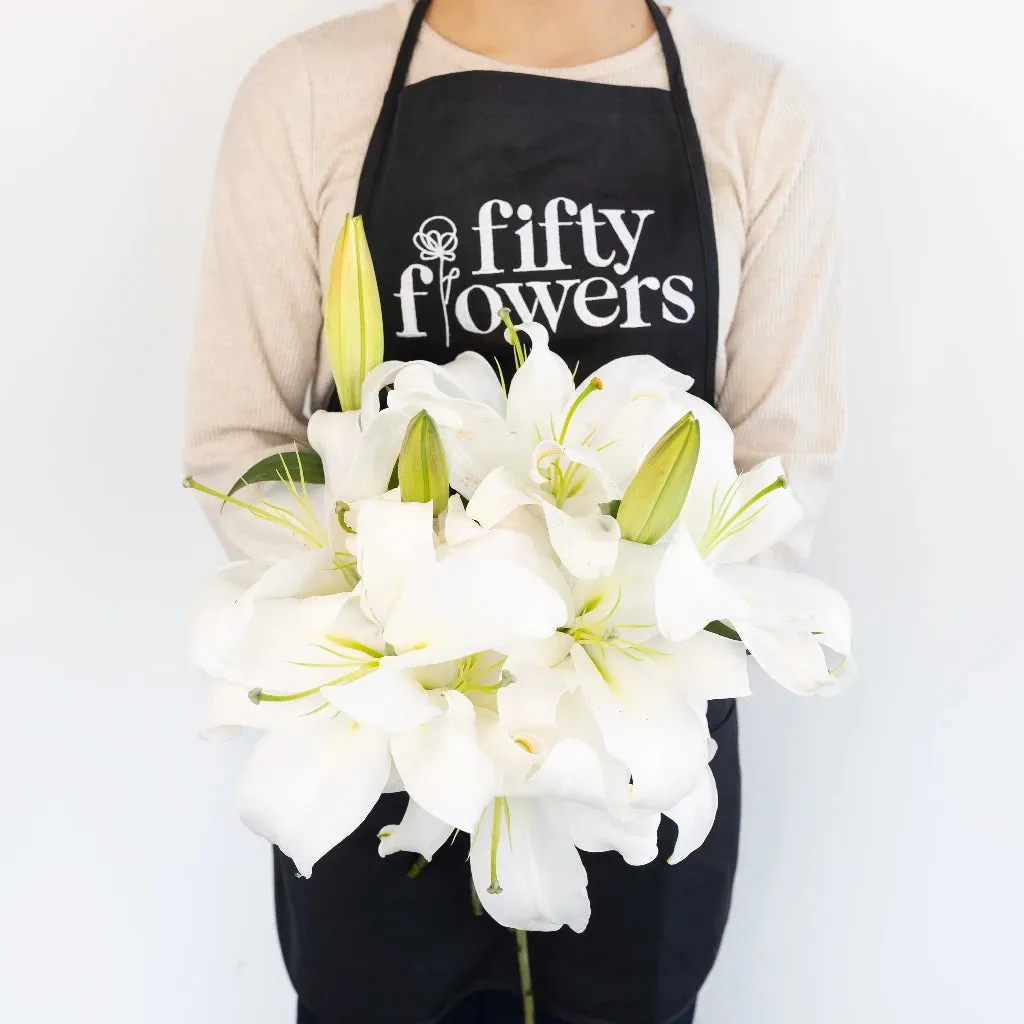 White Oriental Lilies