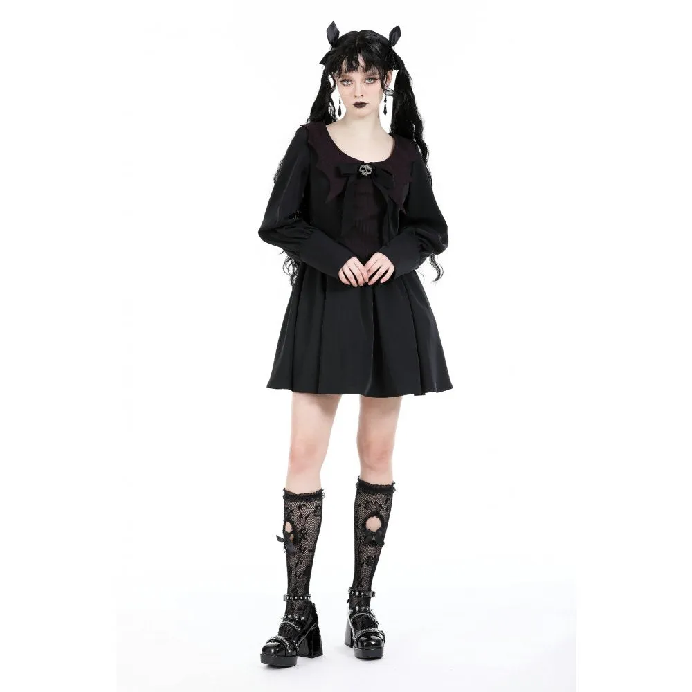 Women's Gothic Puff Sleeved Skull Dress
