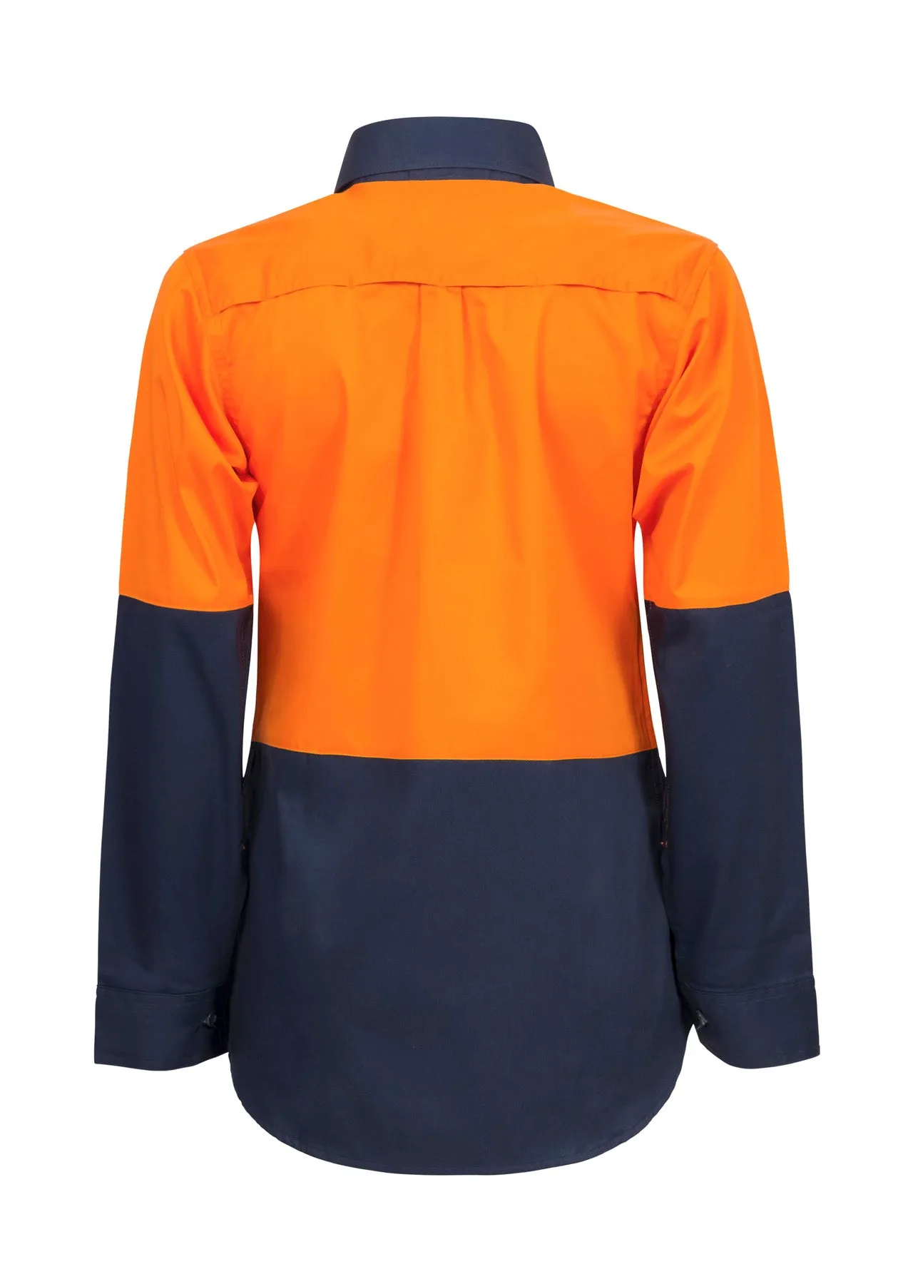 Womens Hi Vis Lightweight Long Sleeve Vented Cotton Drill Shirt (NC-WSL502)