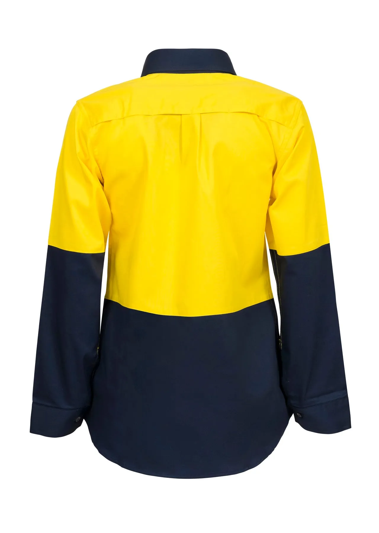 Womens Hi Vis Lightweight Long Sleeve Vented Cotton Drill Shirt (NC-WSL502)