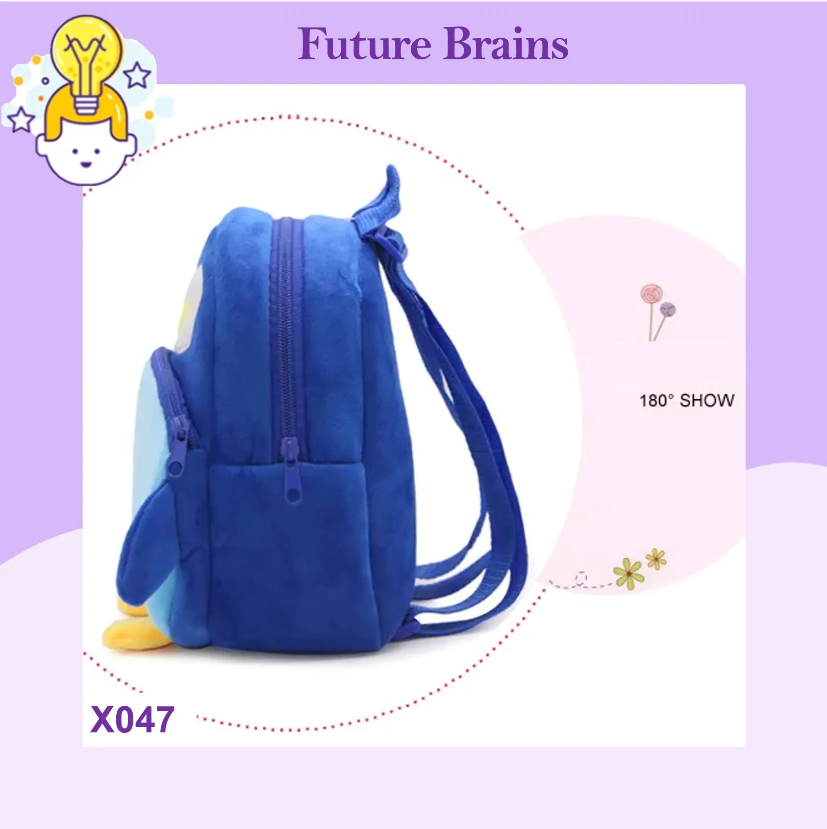 X047 - Animals cartoon backpacks 26 x 24 cm