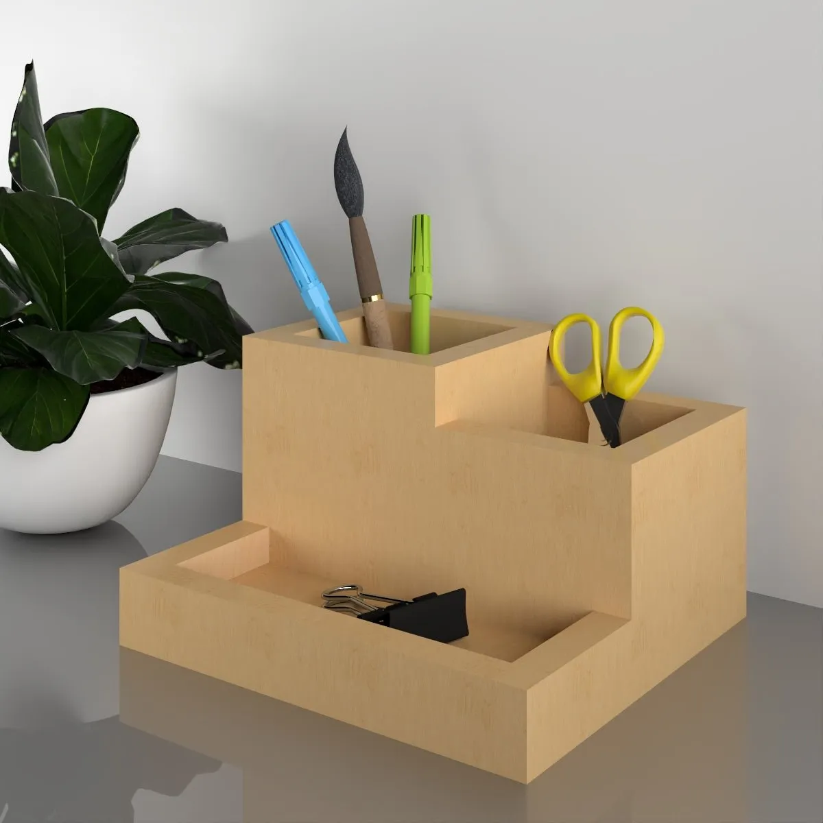 X&Y Beige Mulberry Pen Holder