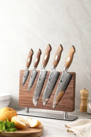Xinzuo Walnut Magnetic Knife holder-Knife Display Stand-Magnets Both Sides