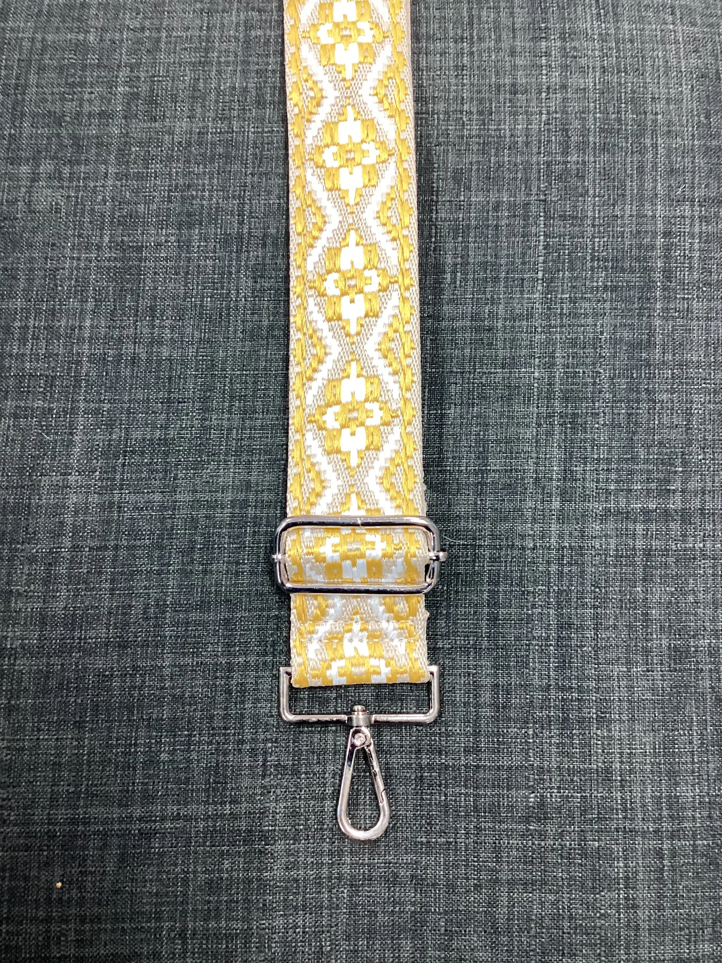 Yellow Embroidered Bag Strap