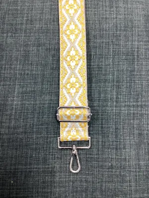Yellow Embroidered Bag Strap