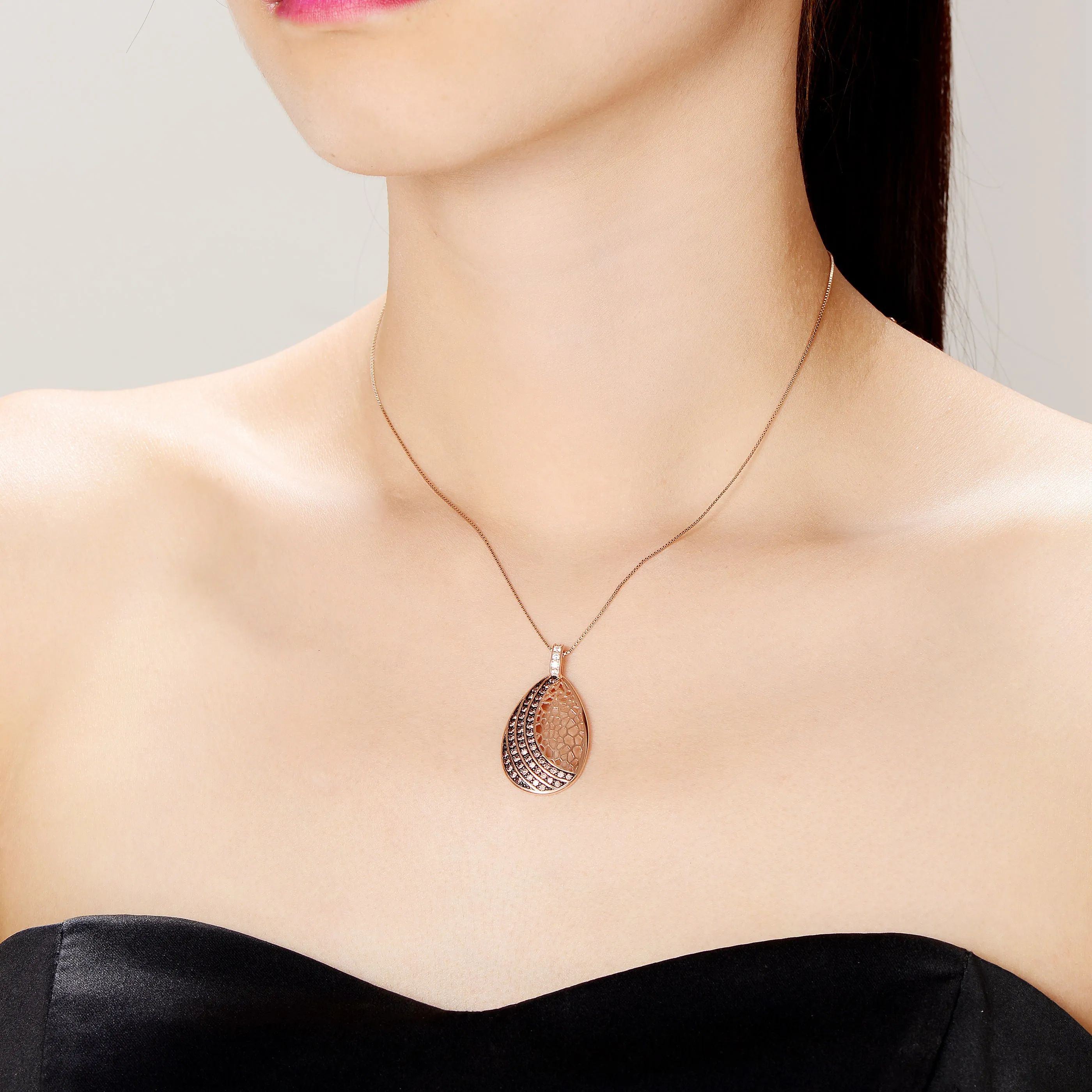 Yvonne Drop Pendant with Pave-Set Cubic Zirconia Last Pair