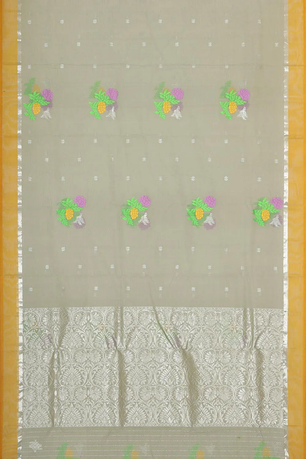 Zari Kota Grey Saree