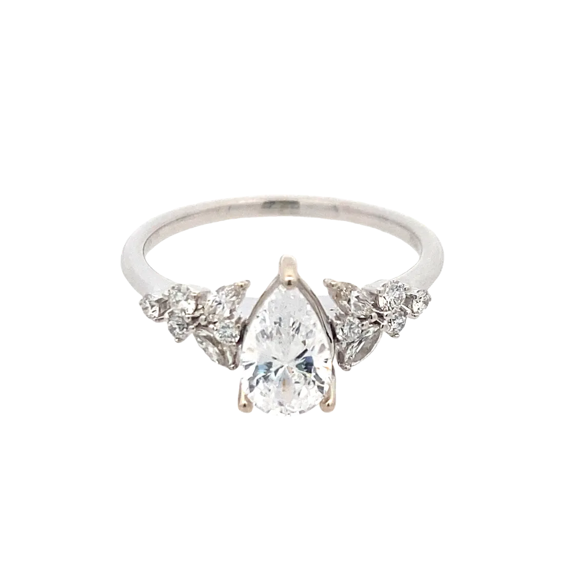 Zeghani White Gold Mixed Diamond Engagement Ring